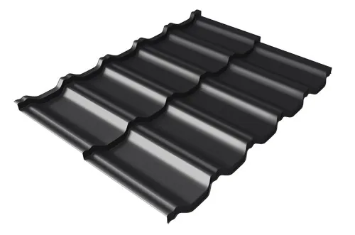 Металлочерепица модульная Квинта Uno Grand Line c 3D резом 0,5 Quarzit lite RAL 9005 черный купить в Ставрополе
