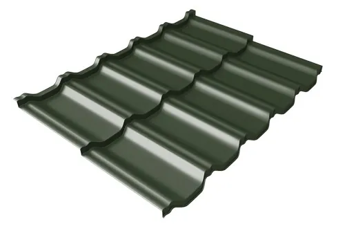Металлочерепица модульная Квинта Uno Grand Line c 3D резом 0,5 GreenСoat Pural Matt RR 11 темно-зеленый (RAL 6020 хромовая зелень) купить в Ставрополе