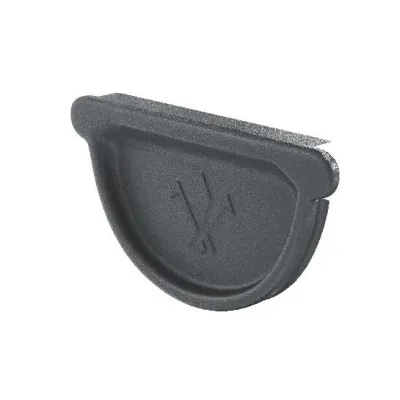 Водосток Aquasistem, Система 150/100 - Заглушка желоба универсальная с резиновым уплотнителем RR 23 Маренго matt