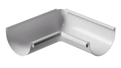 Угол внутренний 90° D125 Döcke STAL PREMIUM Пломбир, (RAL 9010)