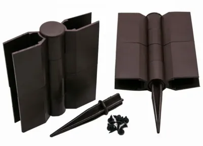 Угловой элемент поворотный, пластиковый от 60° до 300° для доски 150х25 мм из ДПК коричневый Holzhof