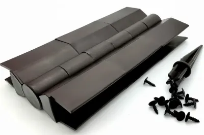 Угловой элемент поворотный, пластиковый от 60° до 300° для доски 225х30 мм из ДПК коричневый Holzhof 