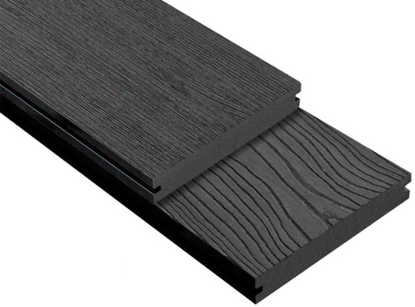 Террасная доска ДПК Outdoor 3D полнотелая STORM/OCEAN BLACK черная купить в Ставрополе