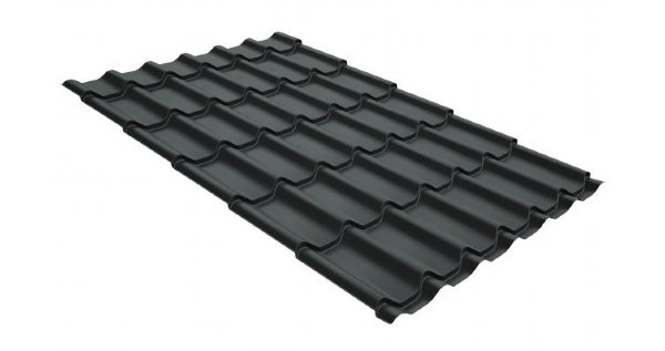 Металлочерепица классик GL 0,5 GreenCoat Pural Matt RR 23 темно-серый (RAL 7024 мокрый асфальт) купить в Ставрополе