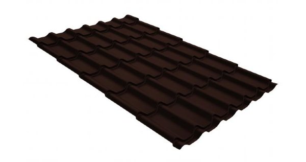 Металлочерепица классик GL 0,5 GreenCoat Pural Matt RR 887 шоколадно-коричневый (RAL 8017 шоколад) купить в Ставрополе