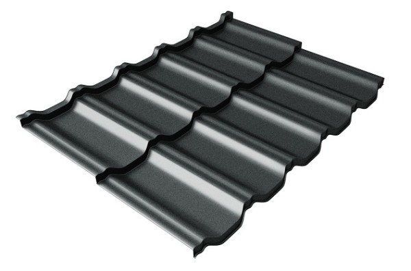 Металлочерепица модульная Квинта Uno Grand Line c 3D резом 0,5 Satin RAL 7016 антрацитово-серый купить в Ставрополе