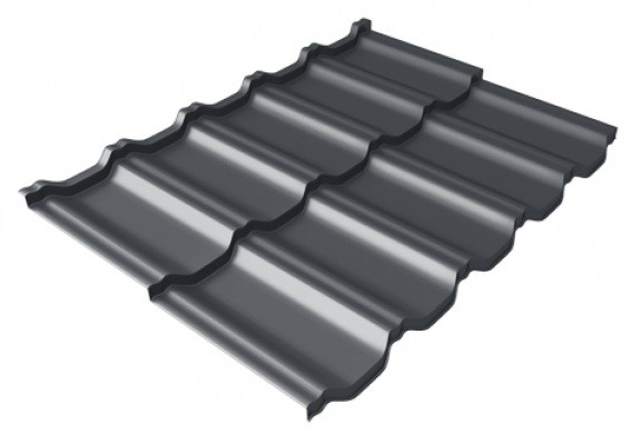 Металлочерепица модульная Квинта Uno Grand Line c 3D резом 0,5 Satin Мatt RAL 7024 мокрый асфальт купить в Ставрополе