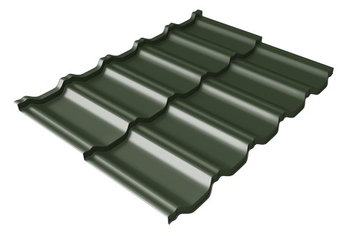 Металлочерепица модульная Квинта Uno Grand Line c 3D резом 0,5 GreenСoat Pural RR 11 темно-зеленый (RAL 6020 хромовая зелень) купить в Ставрополе