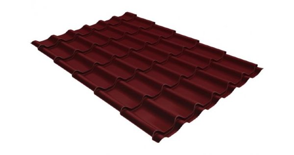 Металлочерепица классик GL 0,5 Velur20 RAL 3005 красное вино купить в Ставрополе