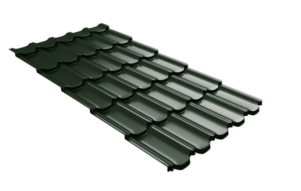 Металлочерепица квинта плюс с 3D резом 0,5 GreenСoat Pural Matt RR 11 темно-зеленый (RAL 6020 хромовая зелень) купить в Ставрополе