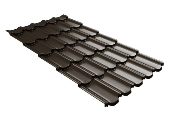 Металлочерепица квинта плюс с 3D резом 0,5 GreenСoat Pural Matt RR 32 темно-коричневый (RAL 8019 серо-коричневый) купить в Ставрополе