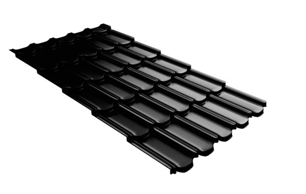 Металлочерепица квинта плюс с 3D резом 0,5 GreenСoat Pural Matt RR 33 черный (RAL 9005 черный) купить в Ставрополе