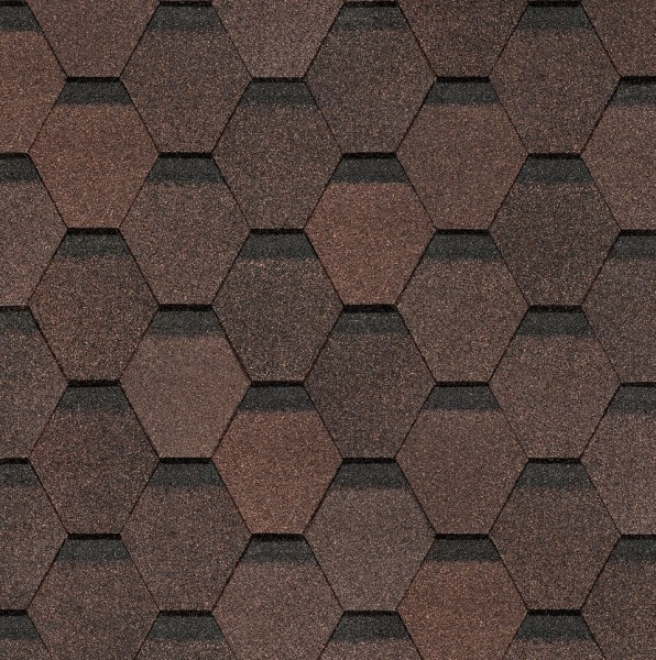 Гибкая черепица Docke, коллекция Шестигранник Коричневый купить в Ставрополе