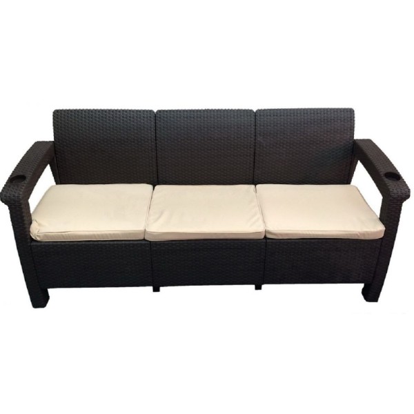 Трёхместный диван  Yalta Sofa 3 Seat венге купить в Ставрополе