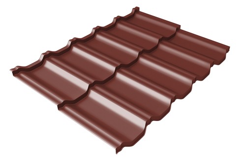 Металлочерепица модульная Квинта Uno Grand Line c 3D резом 0,5 Satin RAL 3009 оксидно-красный купить в Ставрополе