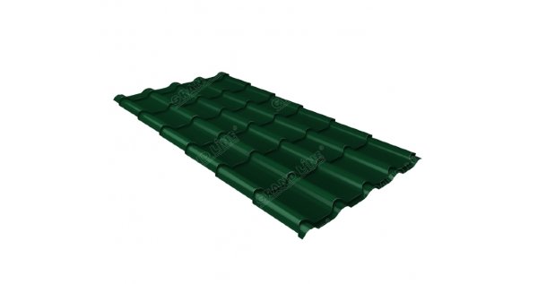 Металлочерепица камея 0,5 Satin RAL 6005 зеленый мох купить в Ставрополе
