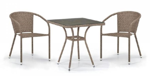 Комплект плетеной мебели AFINA из иск. ротанга T282BNT/Y137C-W56 Light Brown 2Pcs купить в Ставрополе
