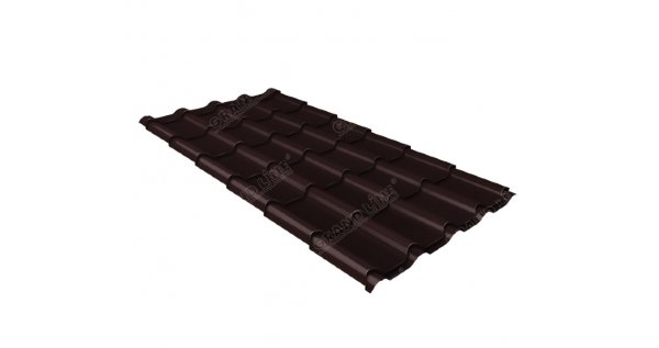 Металлочерепица камея 0,5 Satin RAL 8017 шоколад купить в Ставрополе