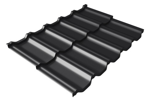 Металлочерепица модульная Квинта Uno Grand Line c 3D резом 0,5 Satin Мatt RAL 9005 черный купить в Ставрополе