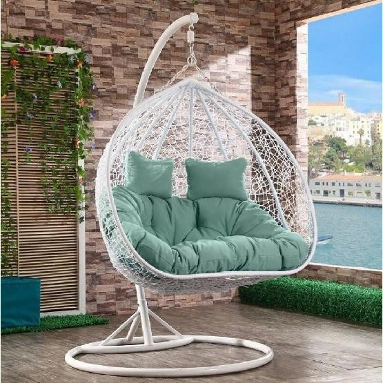 Кресло Подвесное из искусственного ротанга AFM-109A White/Green купить в Ставрополе
