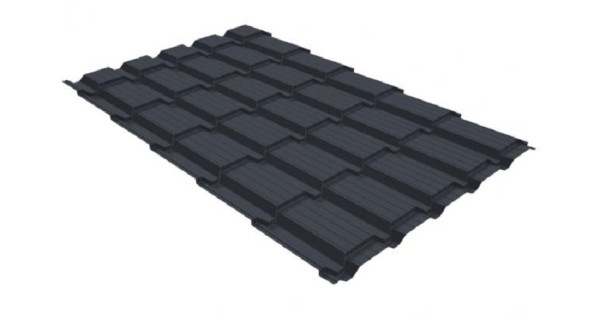 Металлочерепица GL квадро профи 0,5 GreenCoat Pural RR 23 темно-серый (RAL 7024) мокрый асфальт купить в Ставрополе