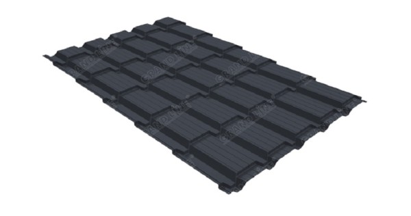 Металлочерепица GL квадро профи 0,5 Satin RAL 7024 мокрый асфальт купить в Ставрополе