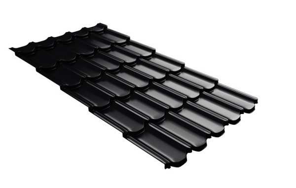 Металлочерепица квинта плюс с 3D резом 0,5 Satin RAL 9005 черный купить в Ставрополе