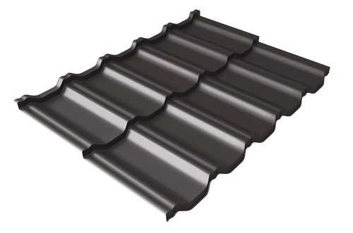 Металлочерепица модульная Квинта Uno Grand Line c 3D резом 0,5 Satin RR 32 темно-коричневый купить в Ставрополе