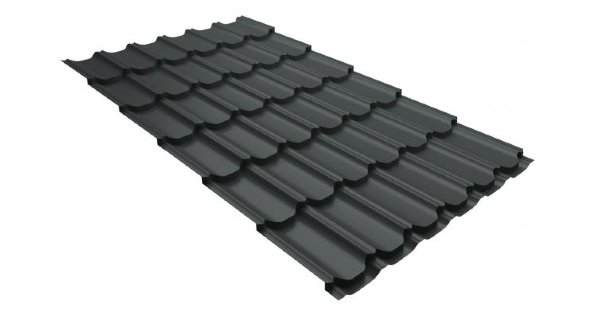 Металлочерепица квинта плюс 0,5 GreenCoat Pural RR 23 темно-серый (RAL 7024 мокрый асфальт) купить в Ставрополе