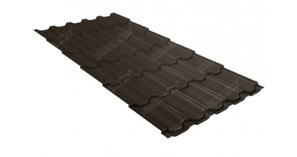 Металлочерепица квинта плюс 0,5 GreenCoat Pural Matt RR 32 темно-коричневый (RAL 8019 серо-коричневый) купить в Ставрополе